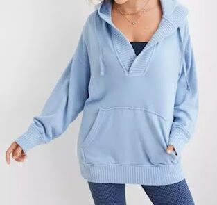 DOWN TO EARTH HENLEY HOODIE from AERIE