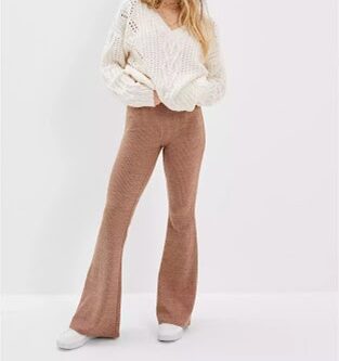 SUPER HIGH WAIST FLARE SWEATER PANT from AMERICAN EAGLE