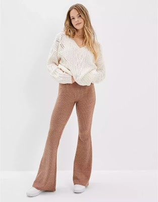 SUPER HIGH WAIST FLARE SWEATER PANT from AMERICAN EAGLE
