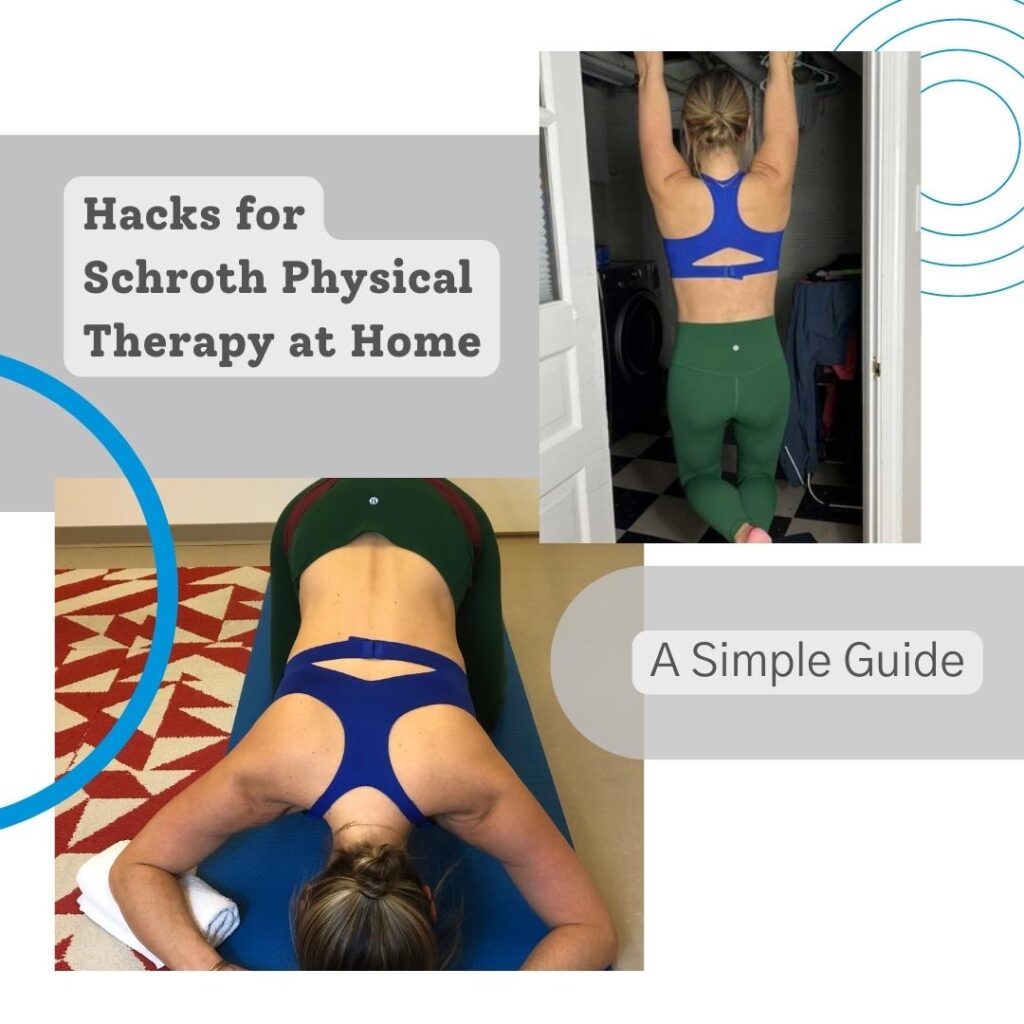 Woman doing Schroth Physical Therapy at Home