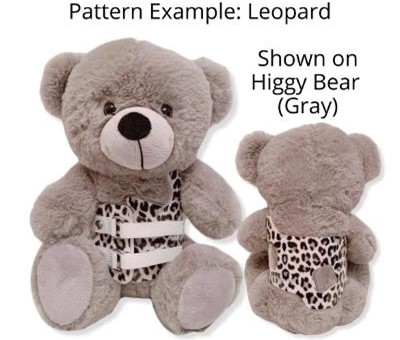 Higgy Bear in Leopard Patterned Rigo Cheneau Brace